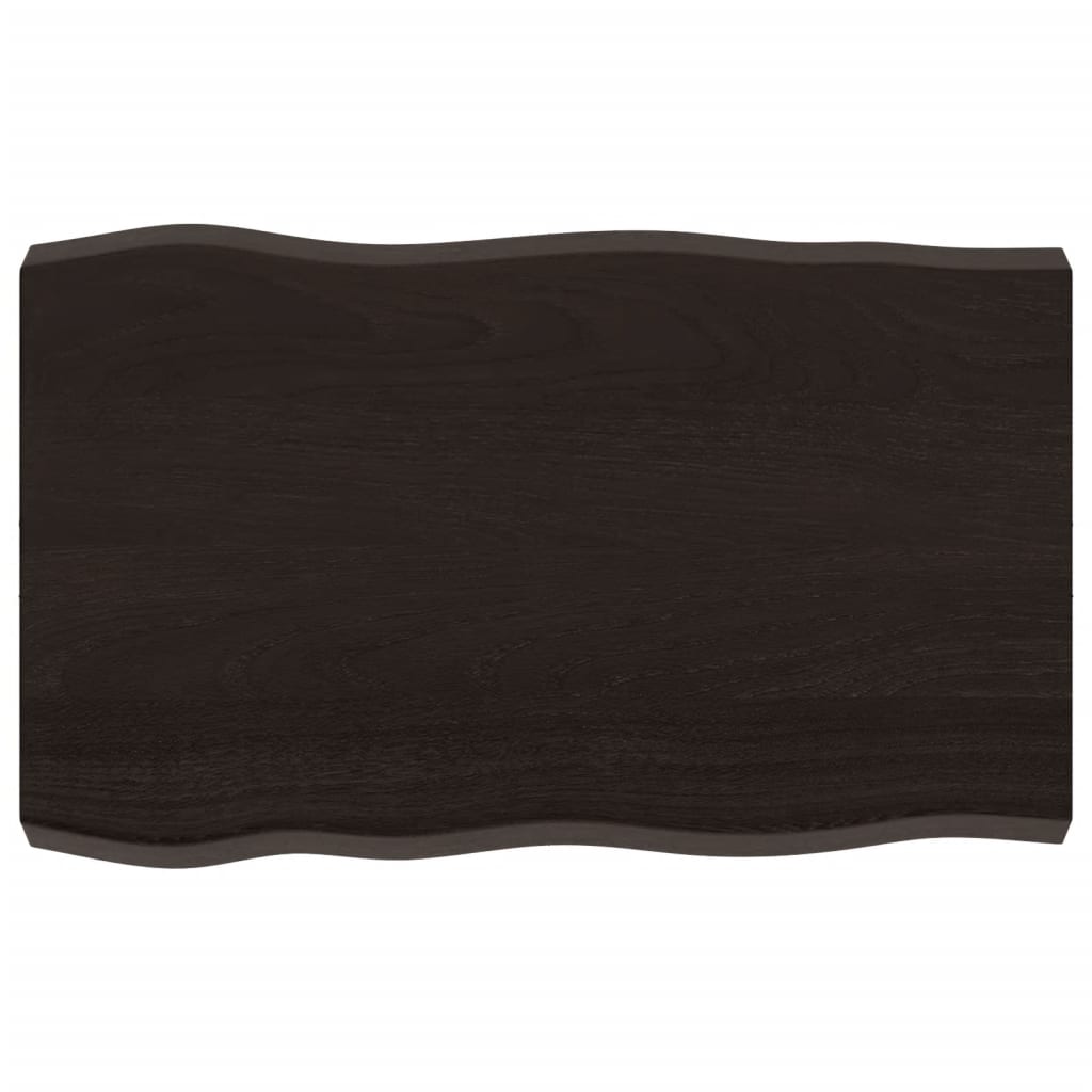 vidaXL Blat, ciemnobrązowy 80x50x(2-6) cm drewno z naturalną krawędzią