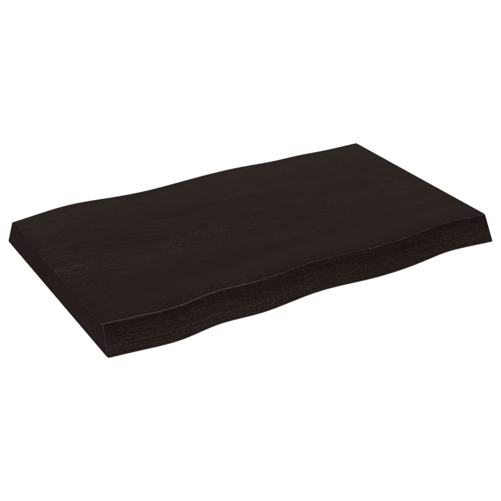 vidaXL Blat, ciemnobrązowy 80x50x(2-6) cm drewno z naturalną krawędzią