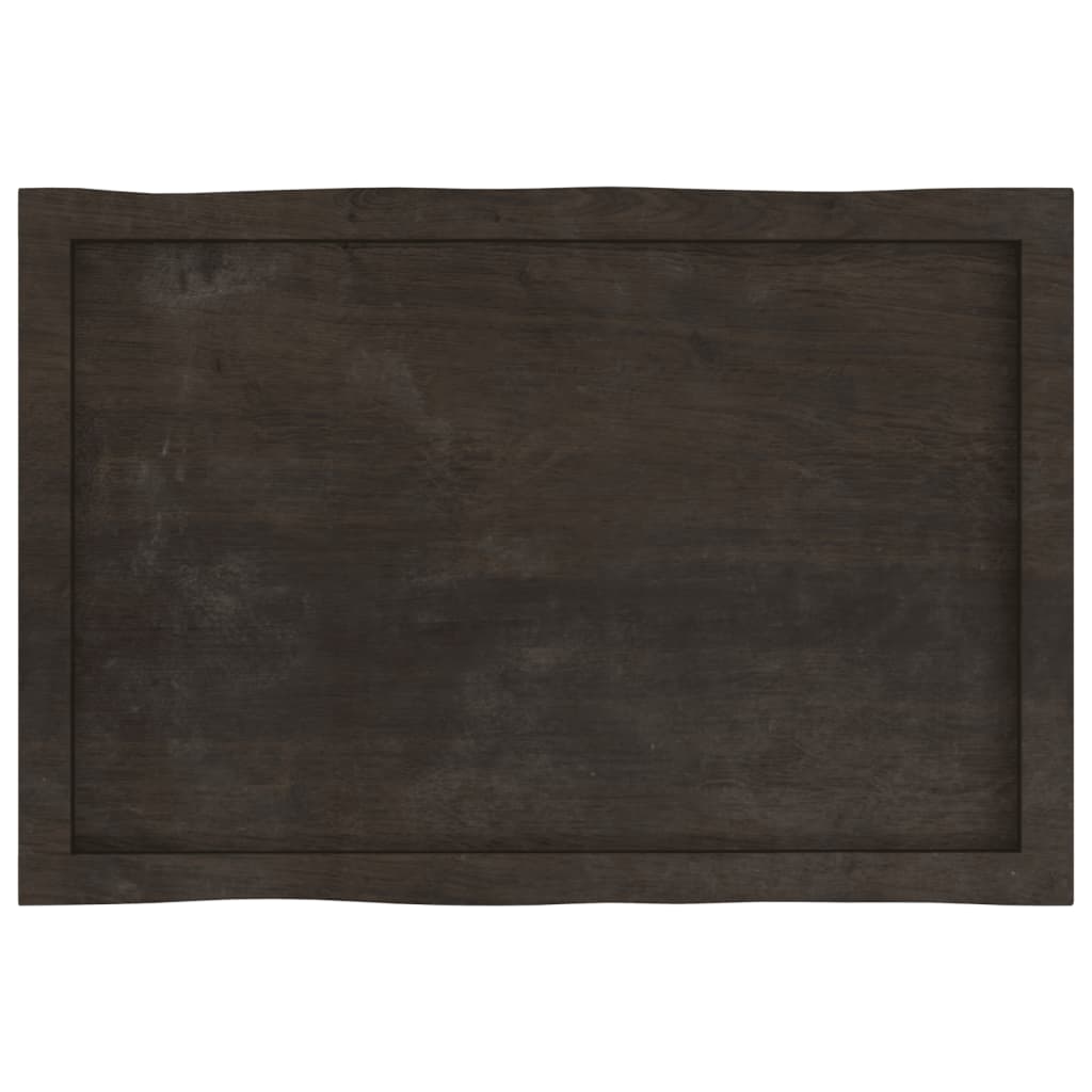 vidaXL Blat, ciemnobrązowy 80x50x(2-6) cm drewno z naturalną krawędzią
