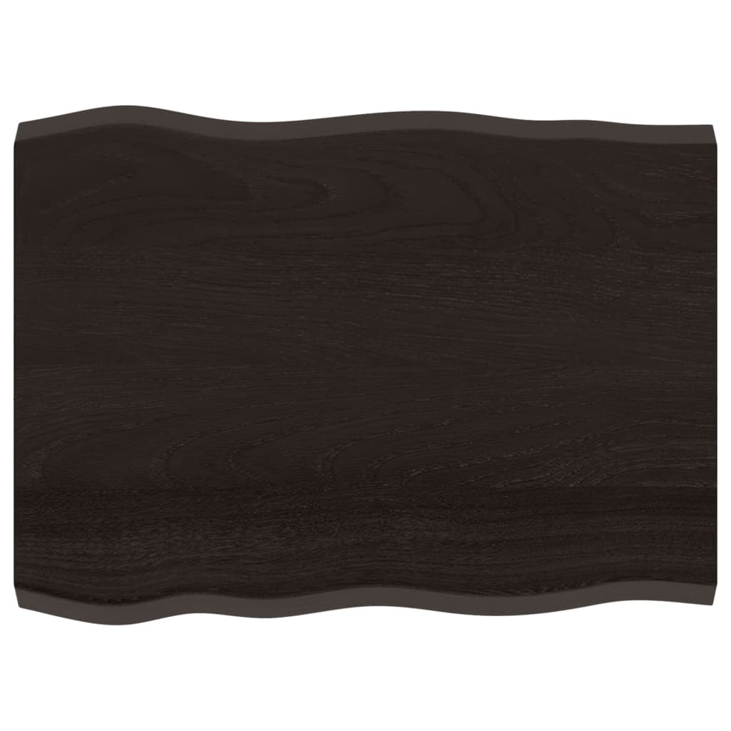 vidaXL Blat, ciemnobrązowy 80x60x(2-4) cm drewno z naturalną krawędzią