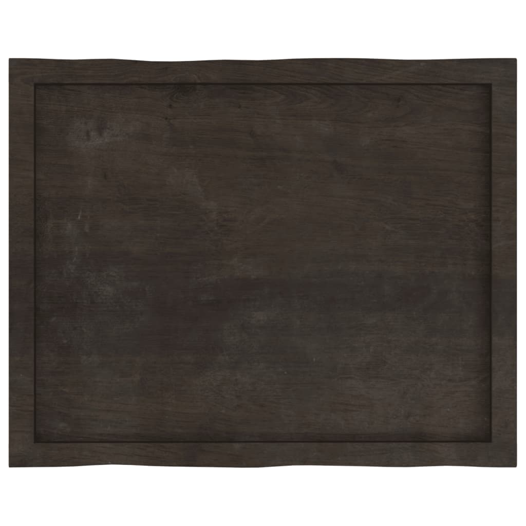 vidaXL Blat, ciemnobrązowy 80x60x(2-4) cm drewno z naturalną krawędzią