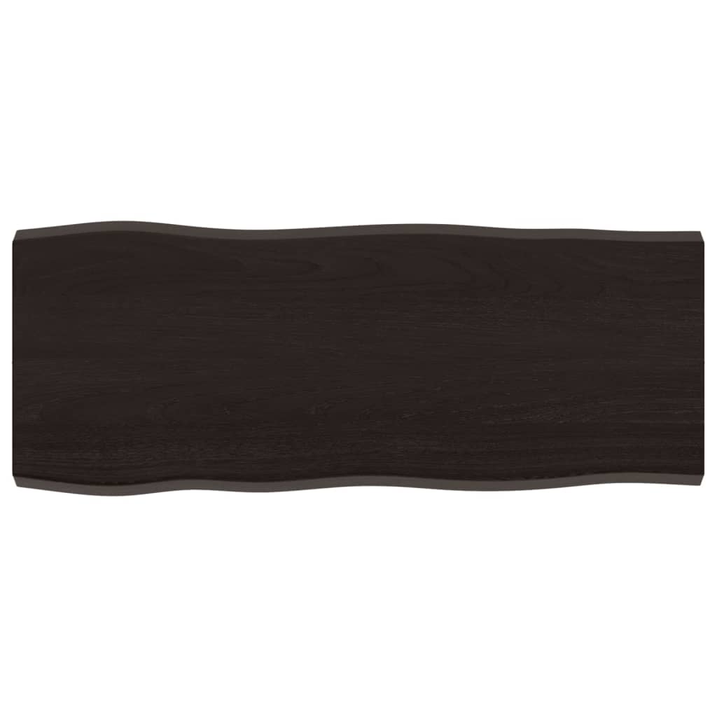 vidaXL Blat, ciemnobrązowy 100x40x(2-4)cm drewno z naturalną krawędzią