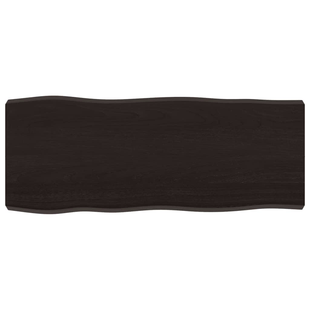 vidaXL Blat ciemnobrązowy 100x40x(2-6) cm drewno z naturalną krawędzią