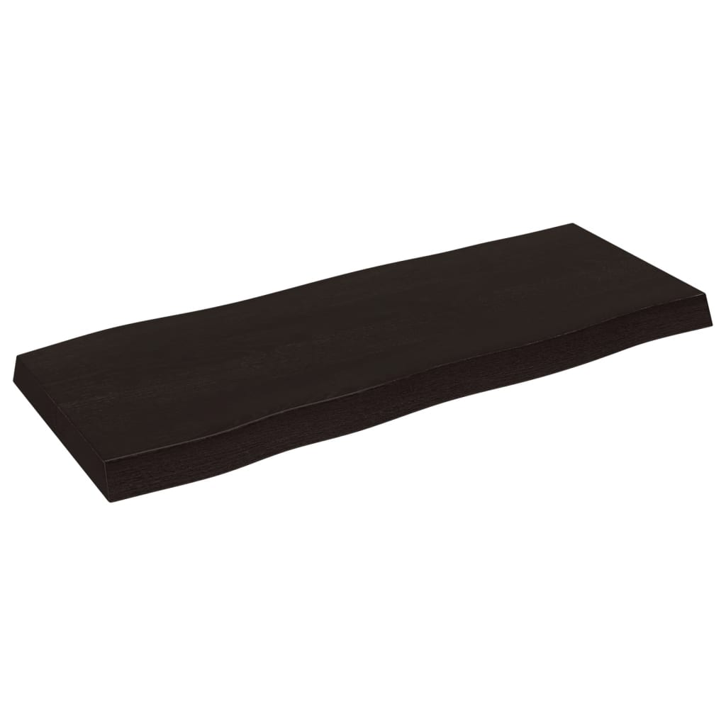 vidaXL Blat ciemnobrązowy 100x40x(2-6) cm drewno z naturalną krawędzią