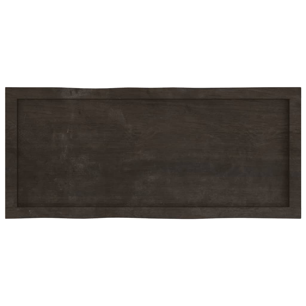 vidaXL Blat ciemnobrązowy 100x40x(2-6) cm drewno z naturalną krawędzią