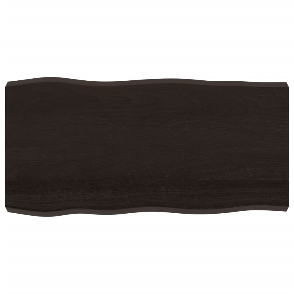 vidaXL Blat, ciemnobrązowy 100x50x(2-6)cm drewno z naturalną krawędzią