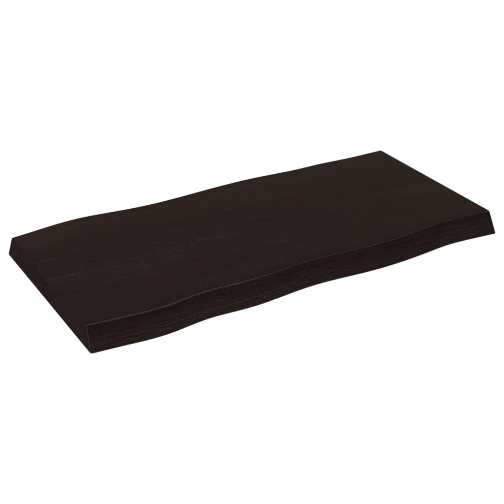 vidaXL Blat, ciemnobrązowy 100x50x(2-6)cm drewno z naturalną krawędzią