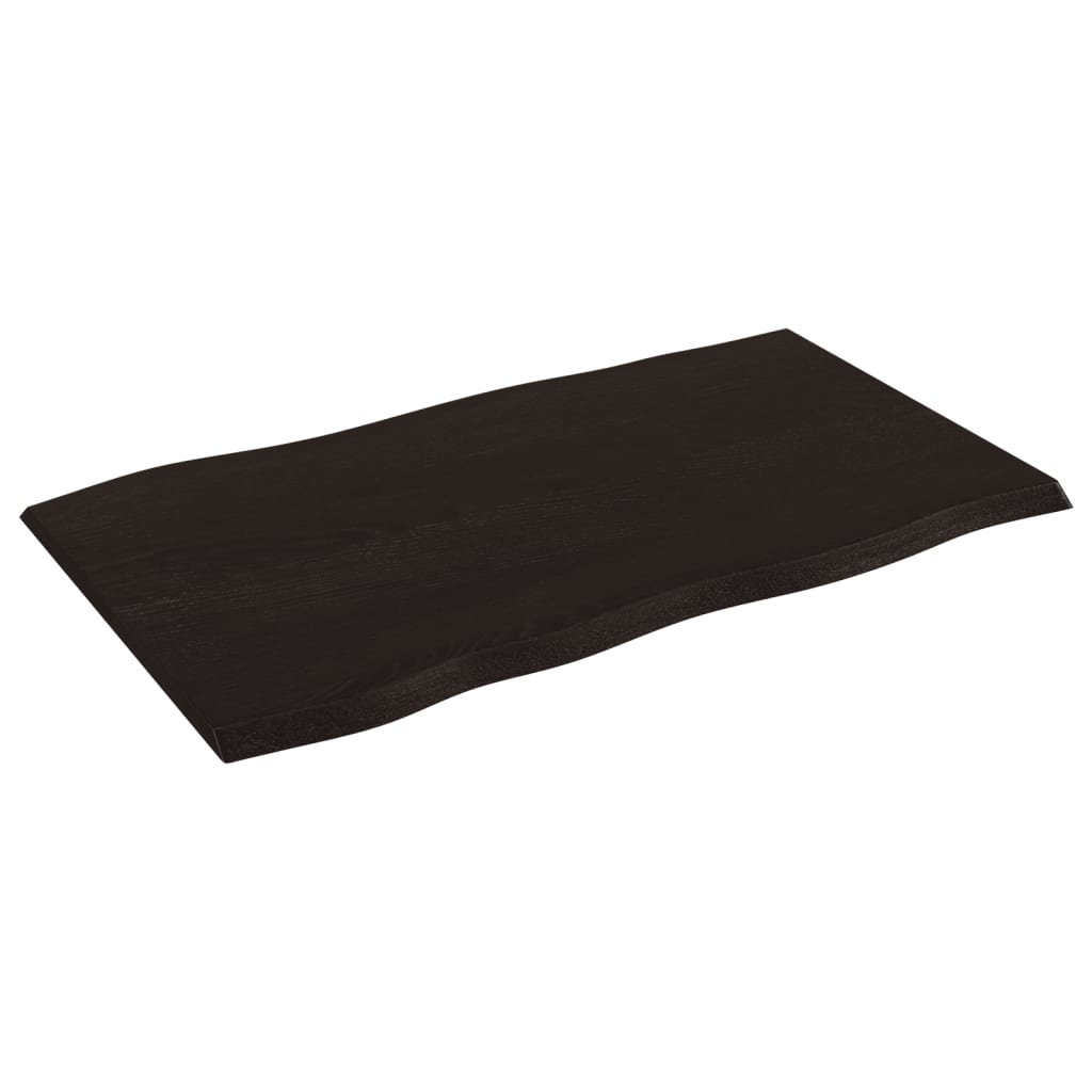 vidaXL Blat stołu, ciemnobrązowy 100x60x2 cm dąb z naturalną krawędzią
