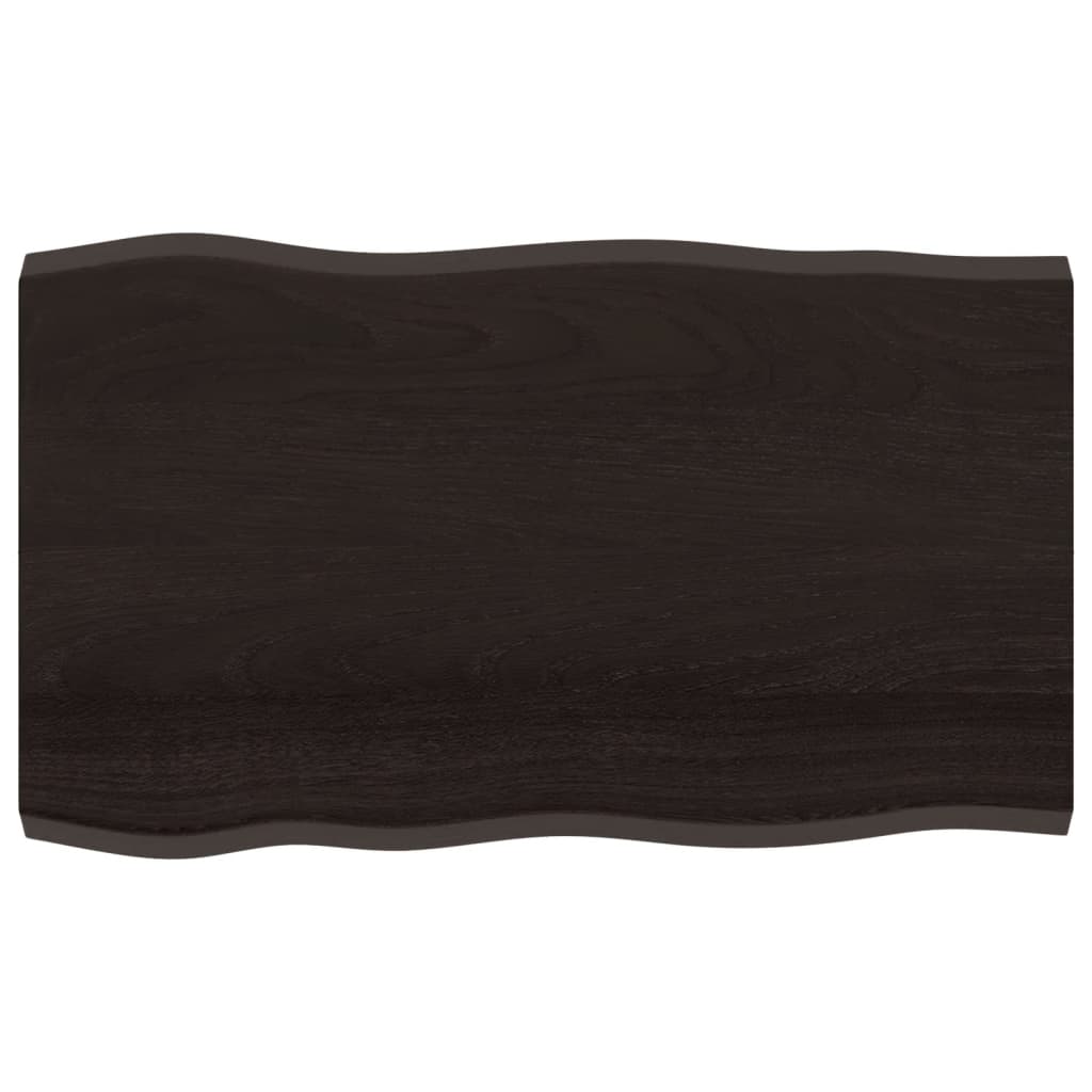 vidaXL Blat ciemnobrązowy 100x60x(2-4) cm drewno z naturalną krawędzią