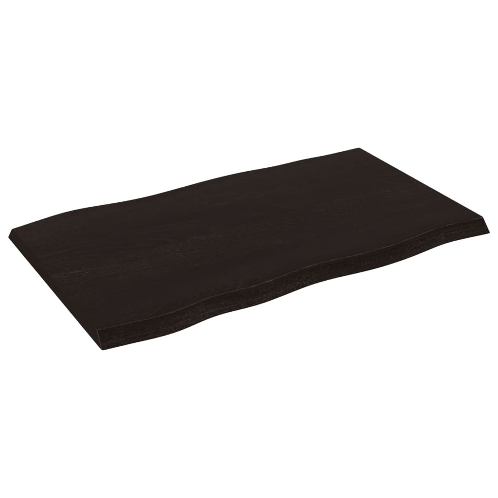 vidaXL Blat ciemnobrązowy 100x60x(2-4) cm drewno z naturalną krawędzią