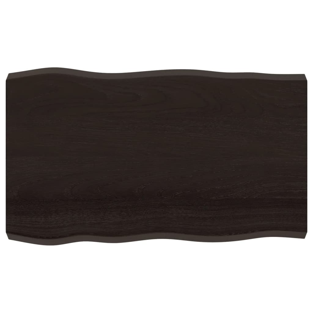 vidaXL Blat ciemnobrązowy 100x60x(2-6) cm drewno z naturalną krawędzią