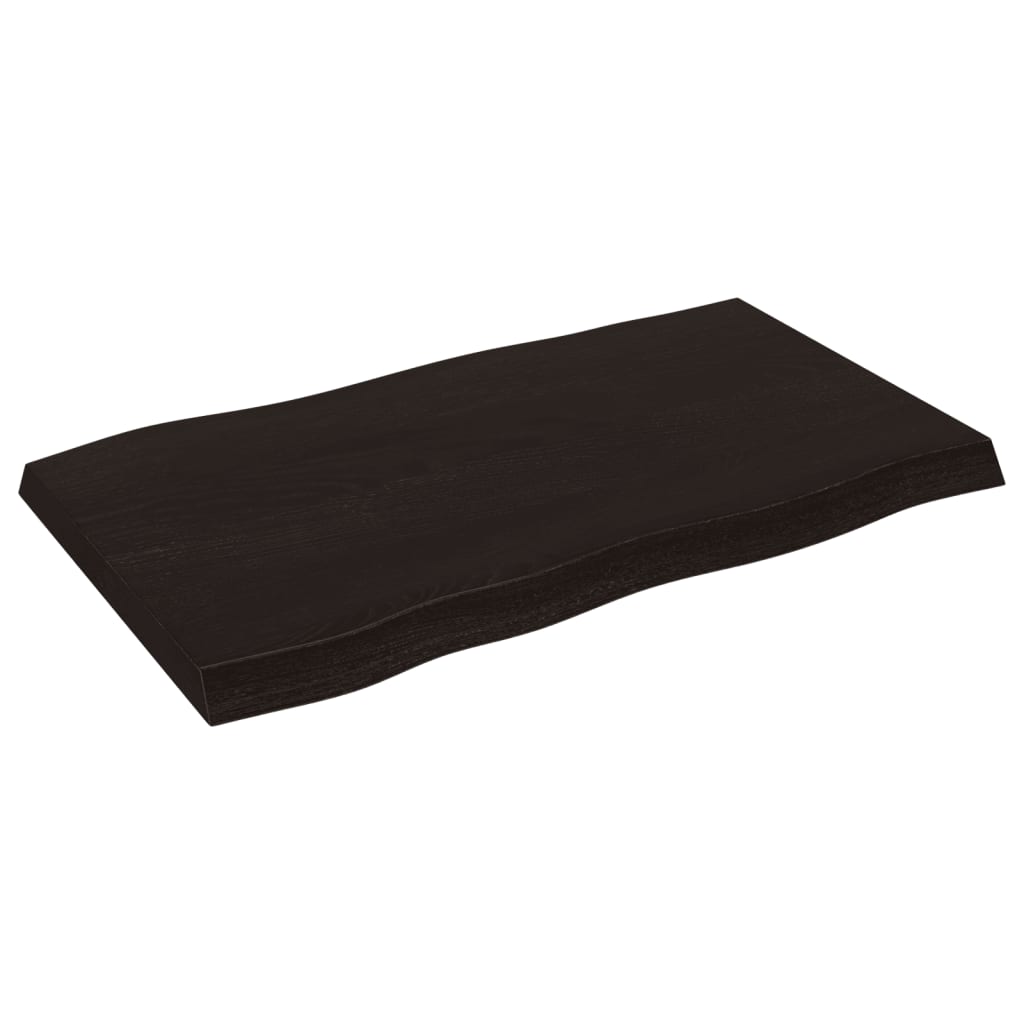 vidaXL Blat ciemnobrązowy 100x60x(2-6) cm drewno z naturalną krawędzią