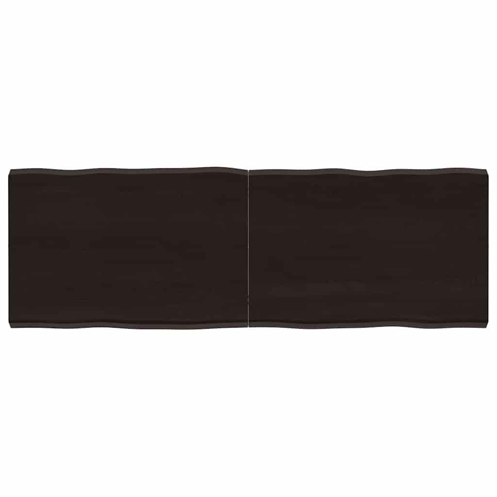 vidaXL Blat ciemnobrązowy 120x40x(2-4) cm drewno z naturalną krawędzią