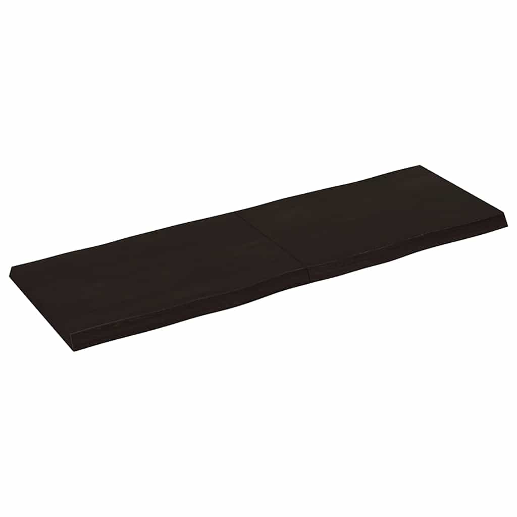 vidaXL Blat ciemnobrązowy 120x40x(2-4) cm drewno z naturalną krawędzią