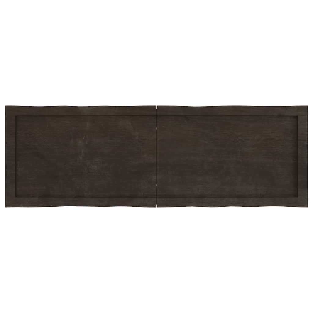 vidaXL Blat ciemnobrązowy 120x40x(2-4) cm drewno z naturalną krawędzią