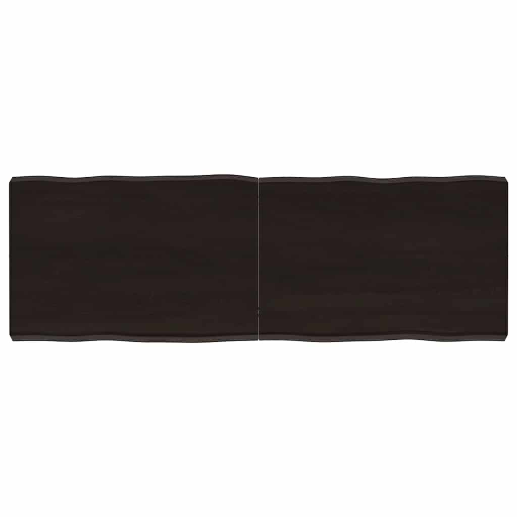 vidaXL Blat ciemnobrązowy 120x40x(2-6) cm drewno z naturalną krawędzią