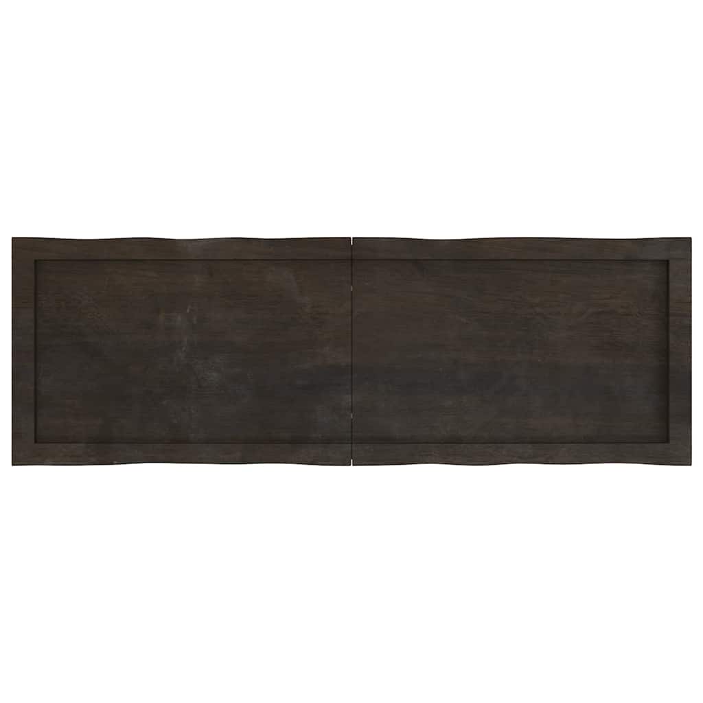 vidaXL Blat ciemnobrązowy 120x40x(2-6) cm drewno z naturalną krawędzią