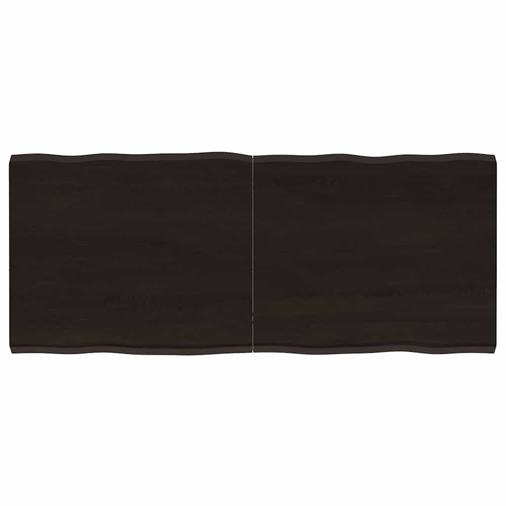vidaXL Blat, ciemnobrązowy 120x50x(2-4)cm drewno z naturalną krawędzią