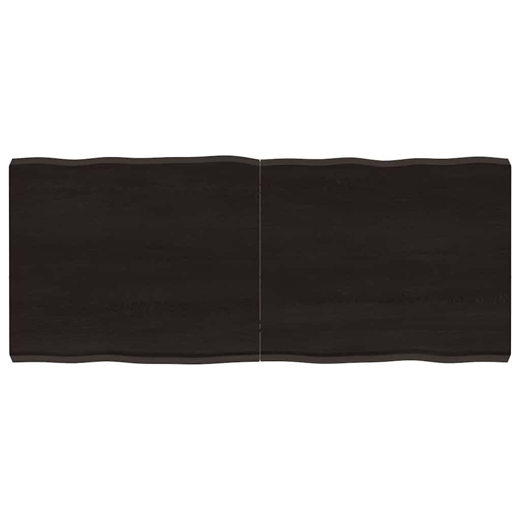 vidaXL Blat ciemnobrązowy 120x50x(2-6) cm drewno z naturalną krawędzią