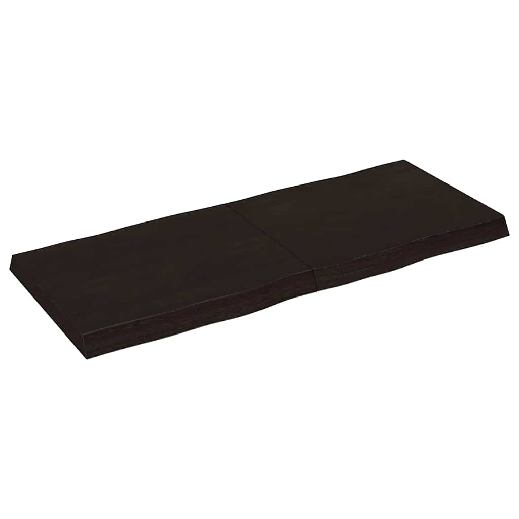 vidaXL Blat ciemnobrązowy 120x50x(2-6) cm drewno z naturalną krawędzią