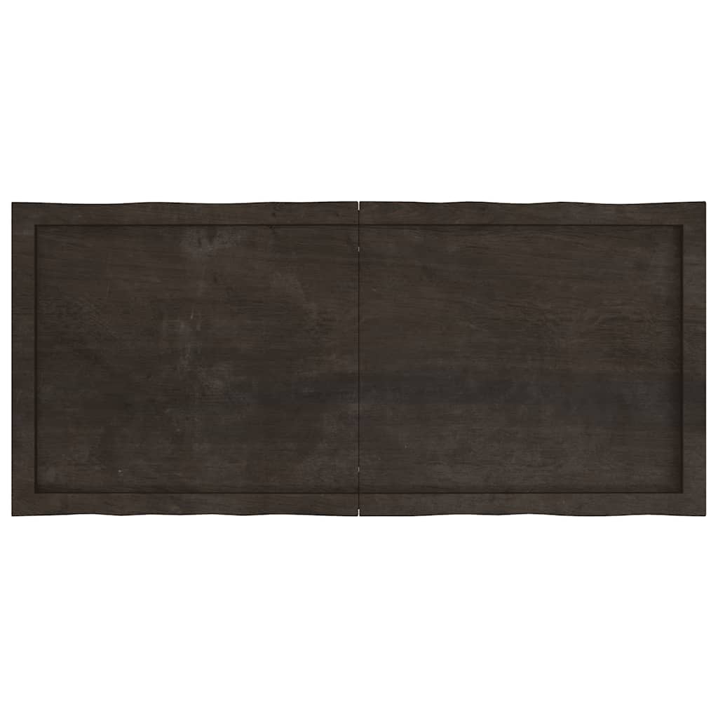 vidaXL Blat ciemnobrązowy 120x50x(2-6) cm drewno z naturalną krawędzią