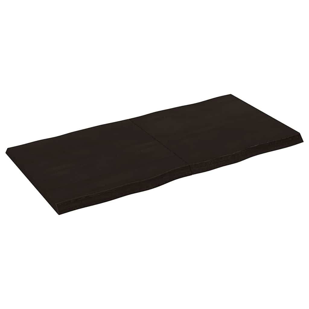 vidaXL Blat, ciemnobrązowy 120x60x(2-4)cm drewno z naturalną krawędzią