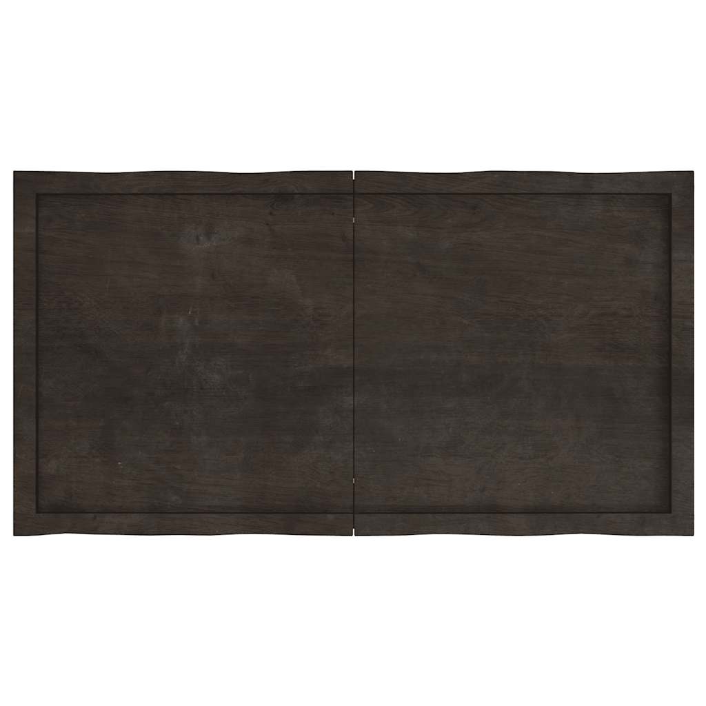 vidaXL Blat, ciemnobrązowy 120x60x(2-4)cm drewno z naturalną krawędzią