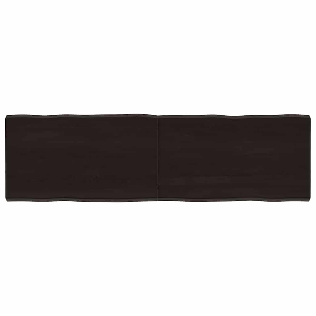 vidaXL Blat, ciemnobrązowy 140x40x(2-4)cm drewno z naturalną krawędzią