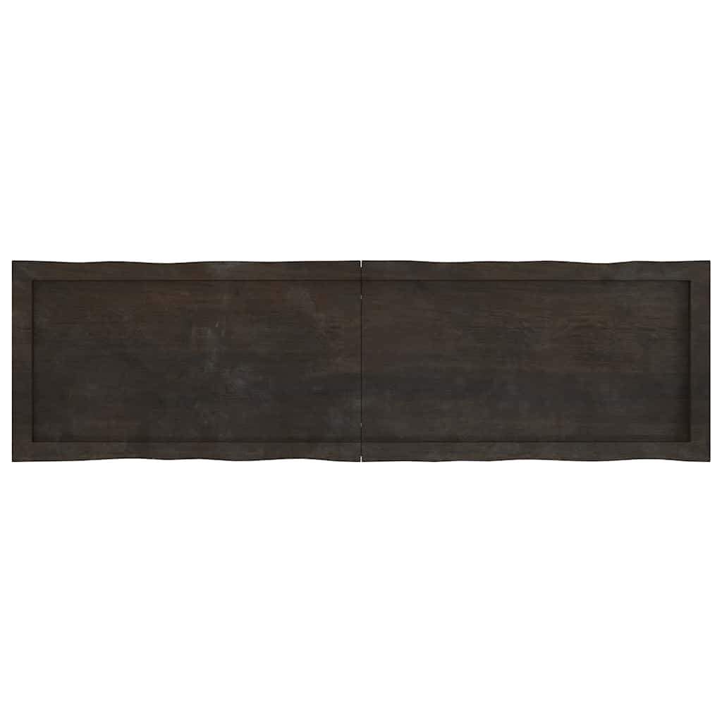 vidaXL Blat, ciemnobrązowy 140x40x(2-4)cm drewno z naturalną krawędzią