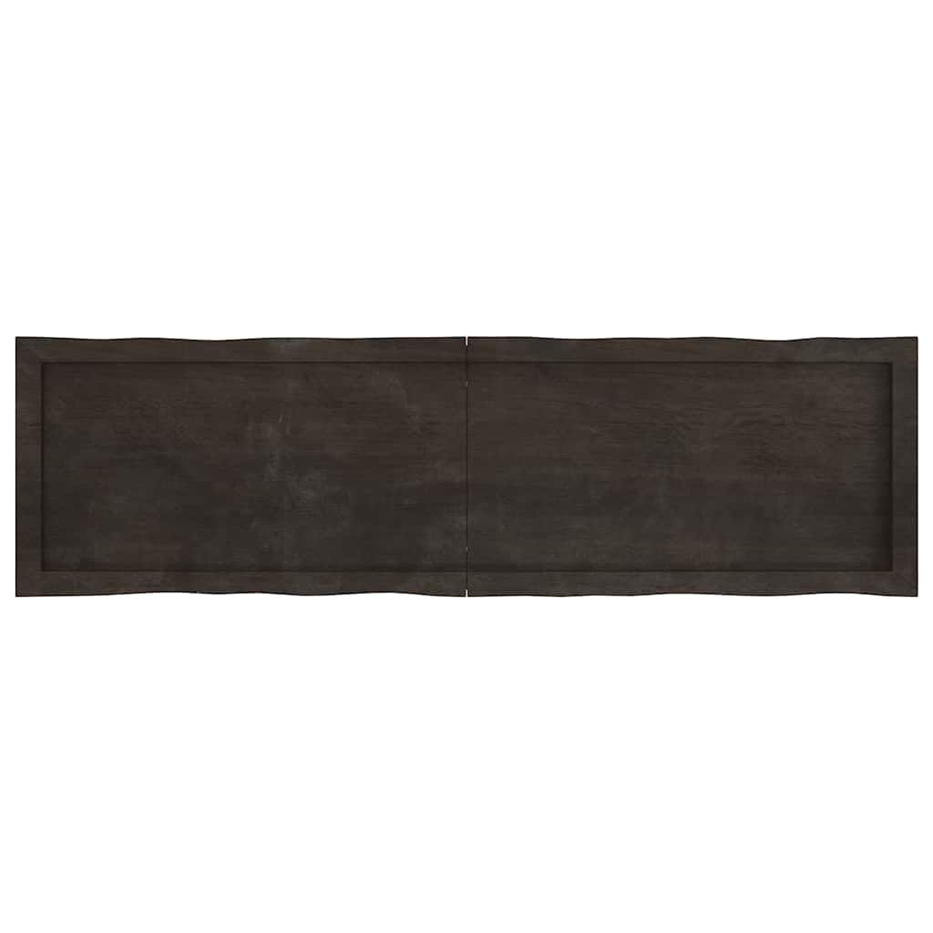 vidaXL Blat ciemnobrązowy 140x40x(2-6) cm drewno z naturalną krawędzią