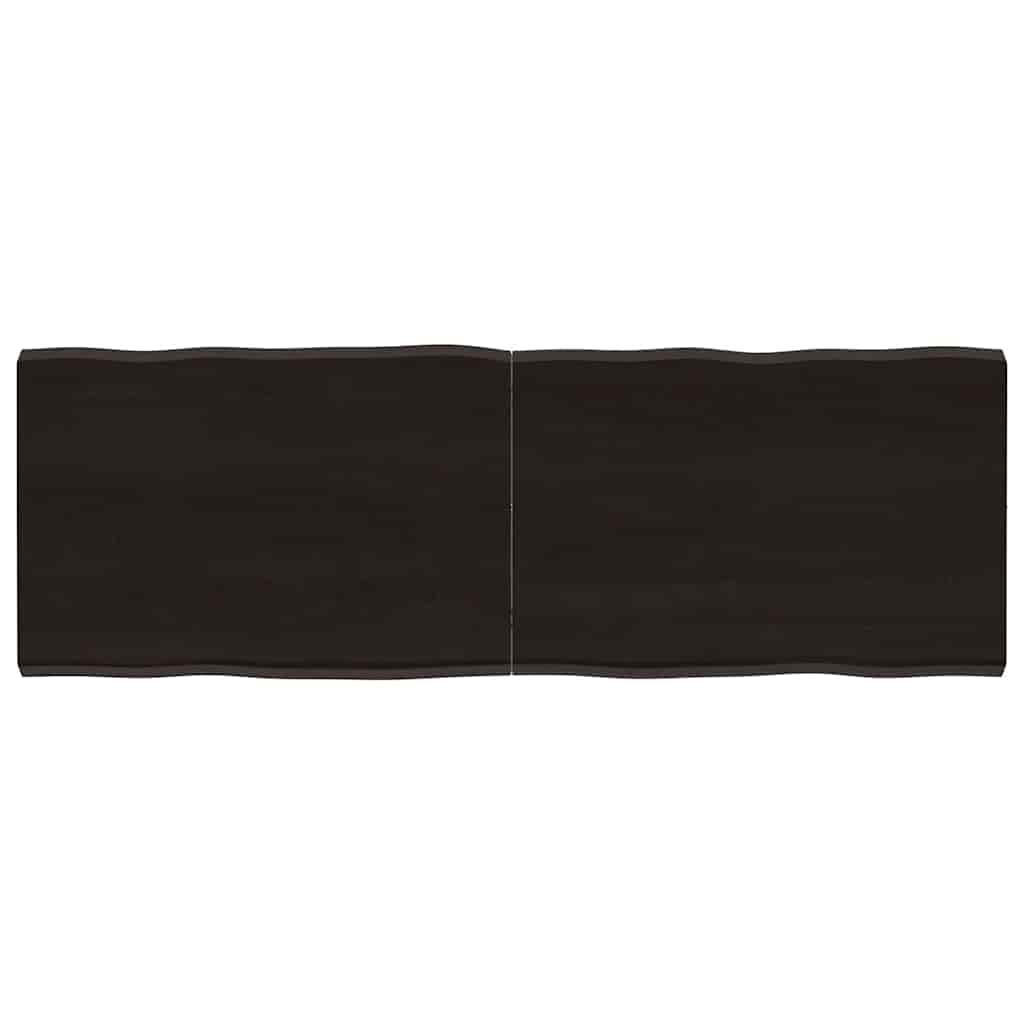 vidaXL Blat ciemnobrązowy 140x50x(2-4) cm drewno z naturalną krawędzią