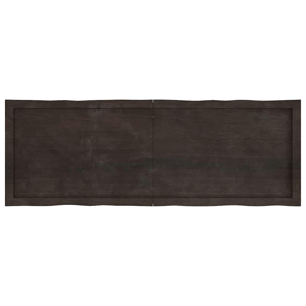 vidaXL Blat ciemnobrązowy 140x50x(2-4) cm drewno z naturalną krawędzią