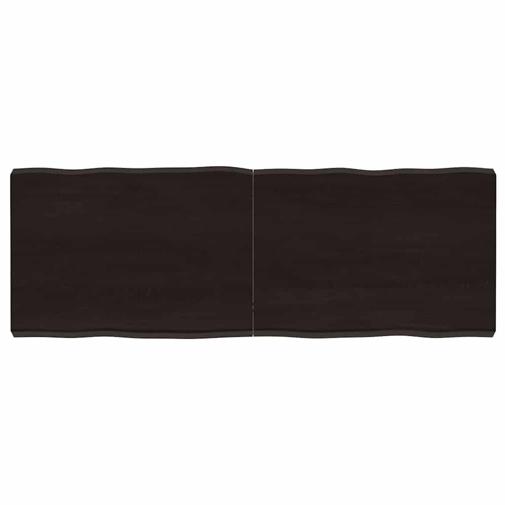 vidaXL Blat, ciemnobrązowy 140x50x(2-6)cm drewno z naturalną krawędzią