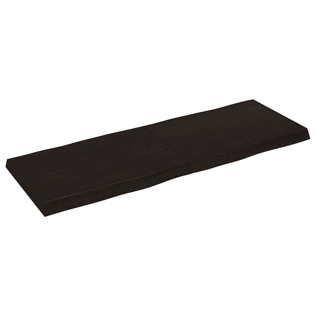 vidaXL Blat, ciemnobrązowy 140x50x(2-6)cm drewno z naturalną krawędzią