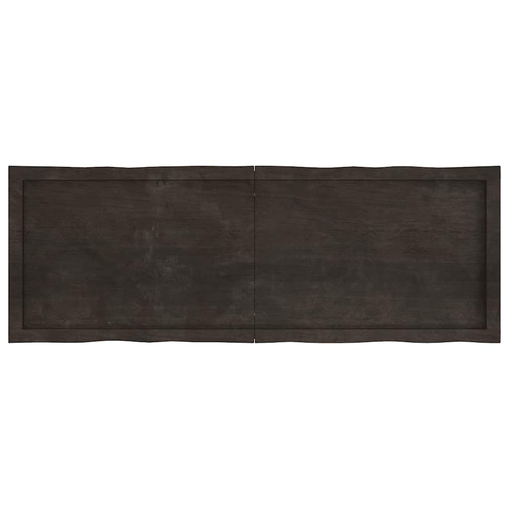 vidaXL Blat, ciemnobrązowy 140x50x(2-6)cm drewno z naturalną krawędzią
