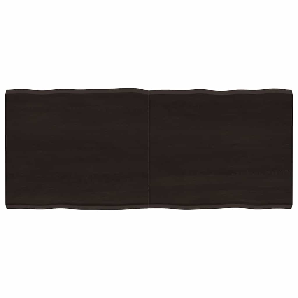 vidaXL Blat ciemnobrązowy 140x60x(2-4) cm drewno z naturalną krawędzią