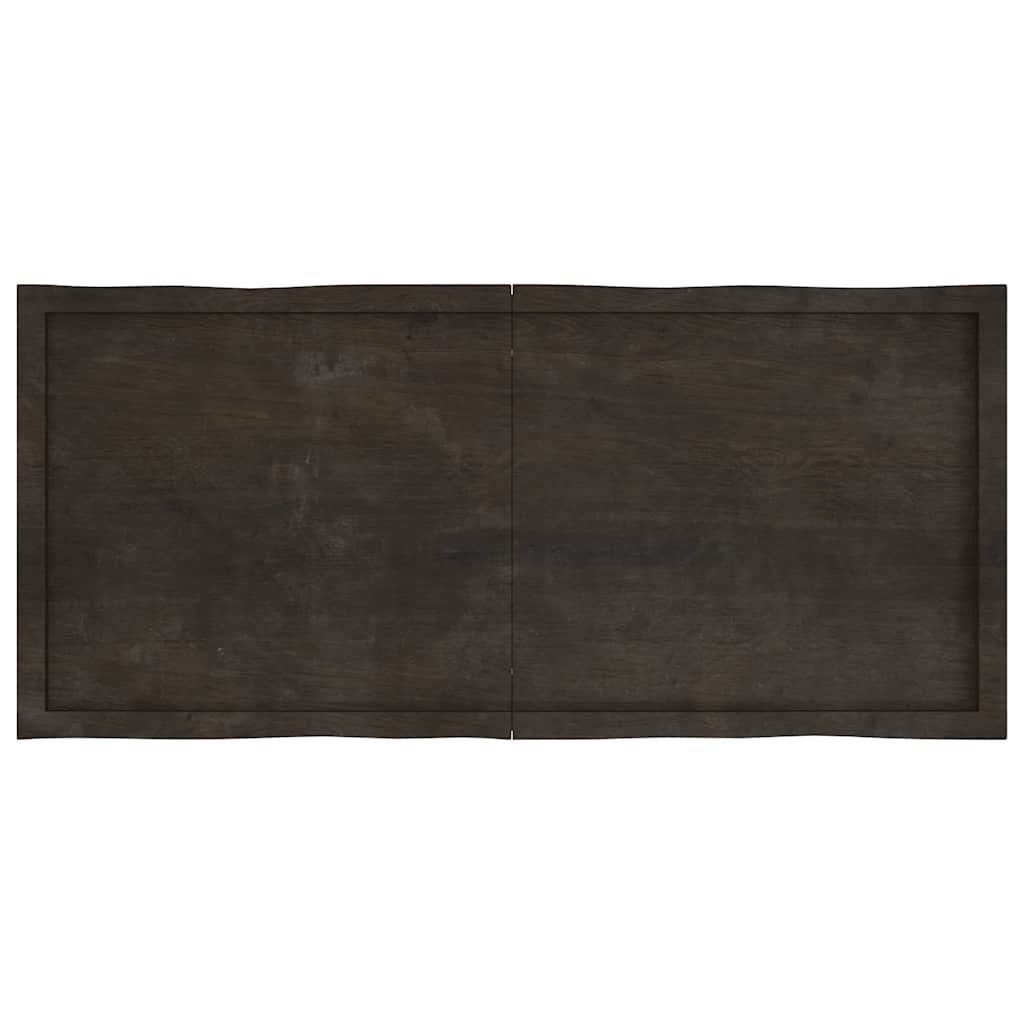vidaXL Blat ciemnobrązowy 140x60x(2-4) cm drewno z naturalną krawędzią