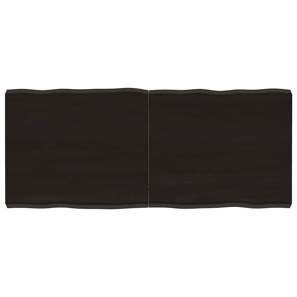 vidaXL Blat ciemnobrązowy 140x60x(2-6) cm drewno z naturalną krawędzią