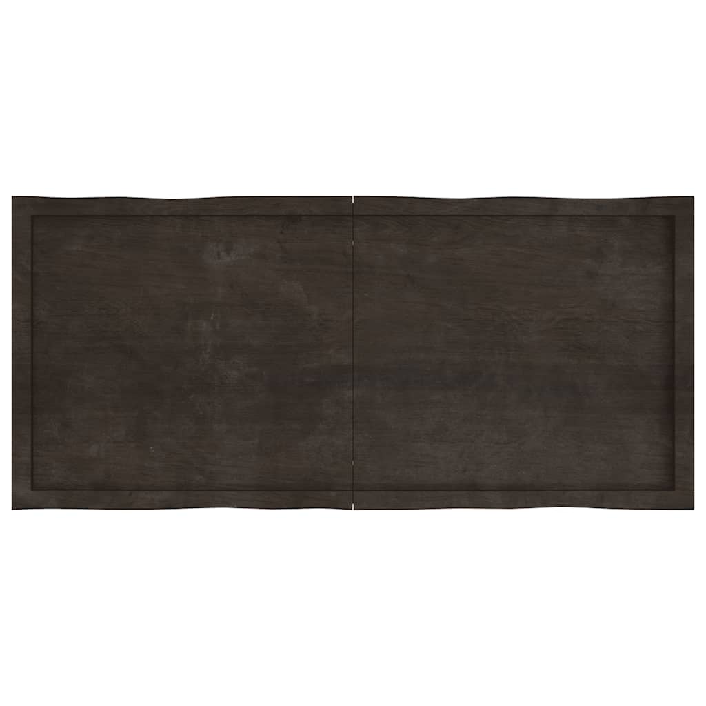 vidaXL Blat ciemnobrązowy 140x60x(2-6) cm drewno z naturalną krawędzią