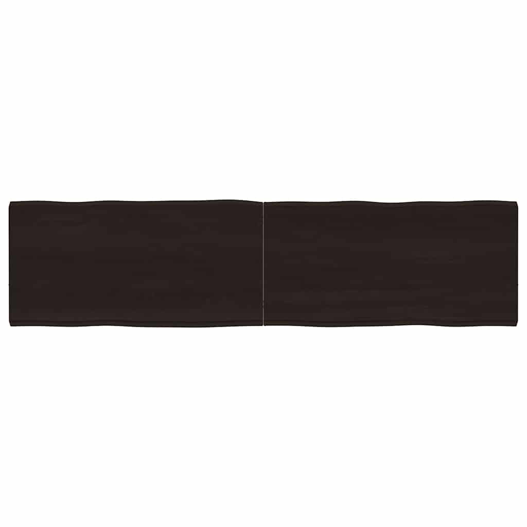 vidaXL Blat, ciemnobrązowy 160x40x(2-4)cm drewno z naturalną krawędzią