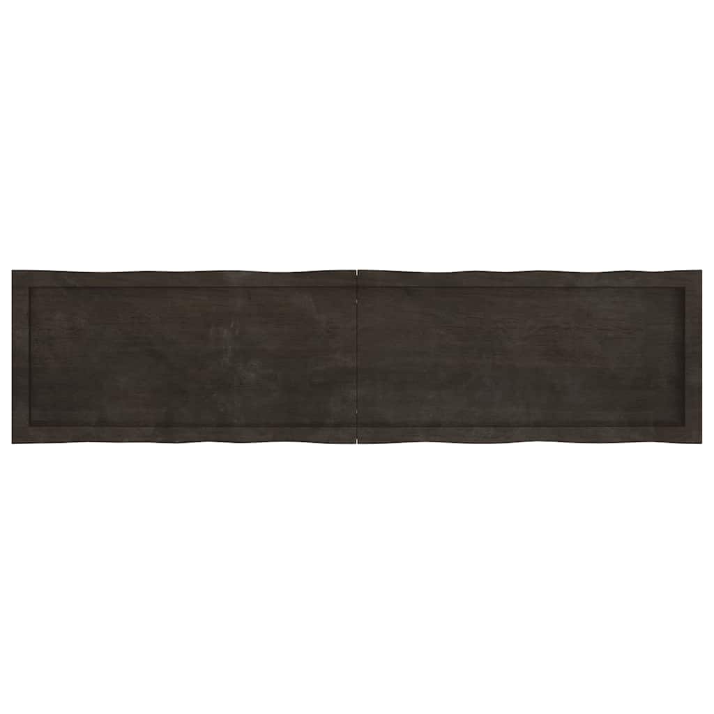 vidaXL Blat, ciemnobrązowy 160x40x(2-4)cm drewno z naturalną krawędzią