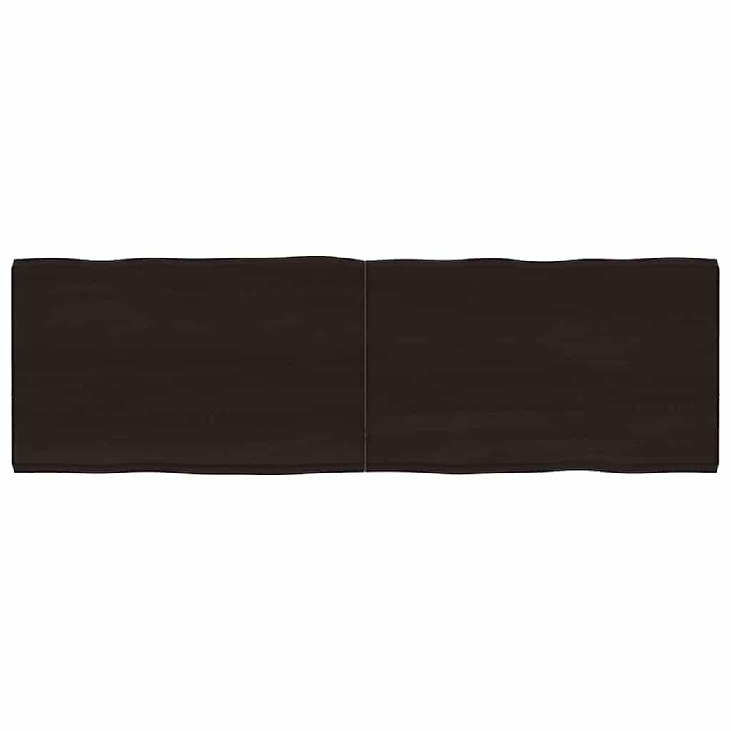 vidaXL Blat, ciemnobrązowy 160x50x(2-4)cm drewno z naturalną krawędzią