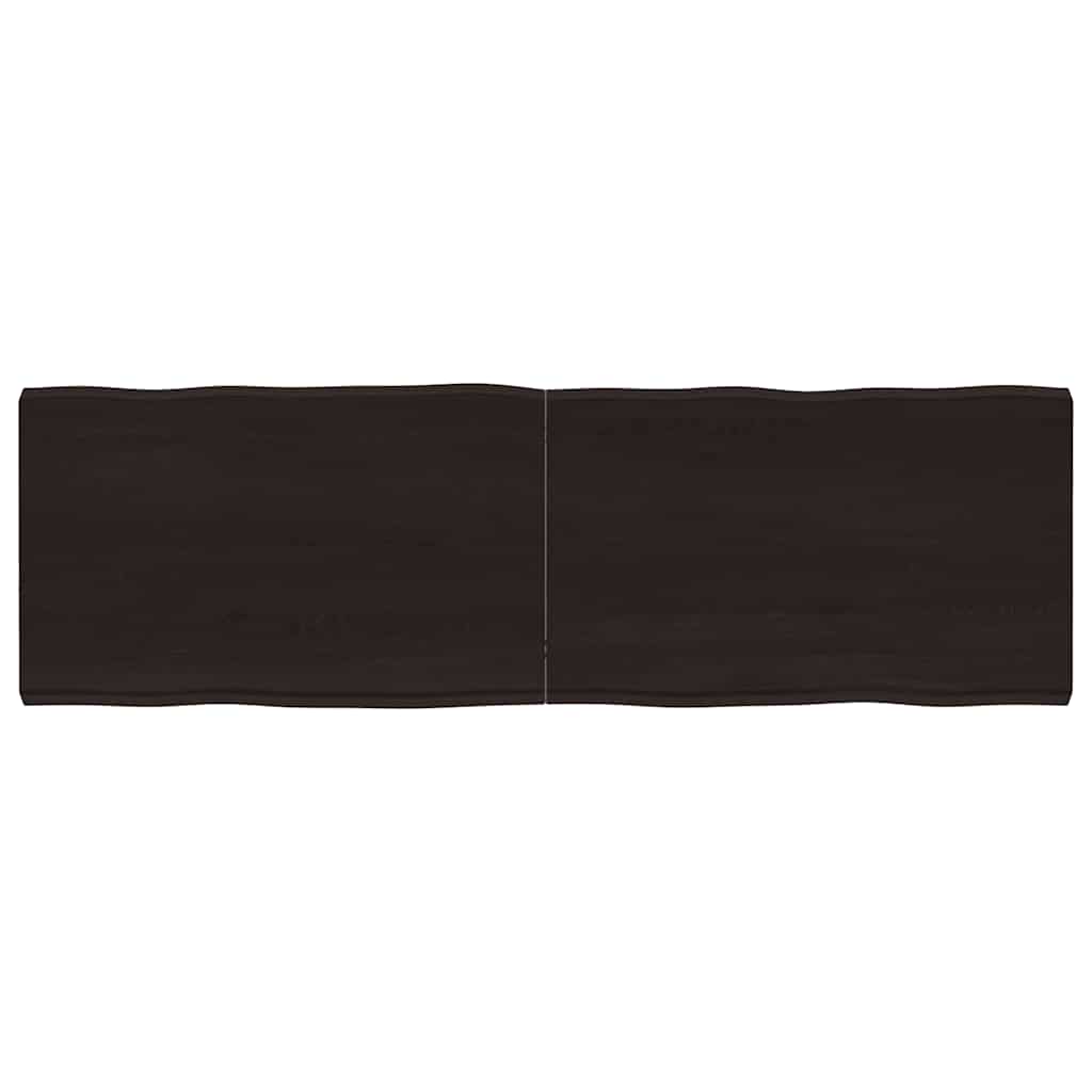 vidaXL Blat, ciemnobrązowy 160x50x(2-6)cm drewno z naturalną krawędzią