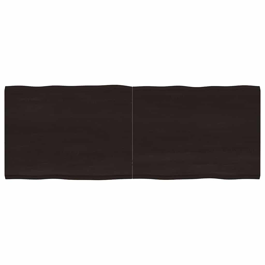 vidaXL Blat, ciemnobrązowy 160x60x(2-4)cm drewno z naturalną krawędzią