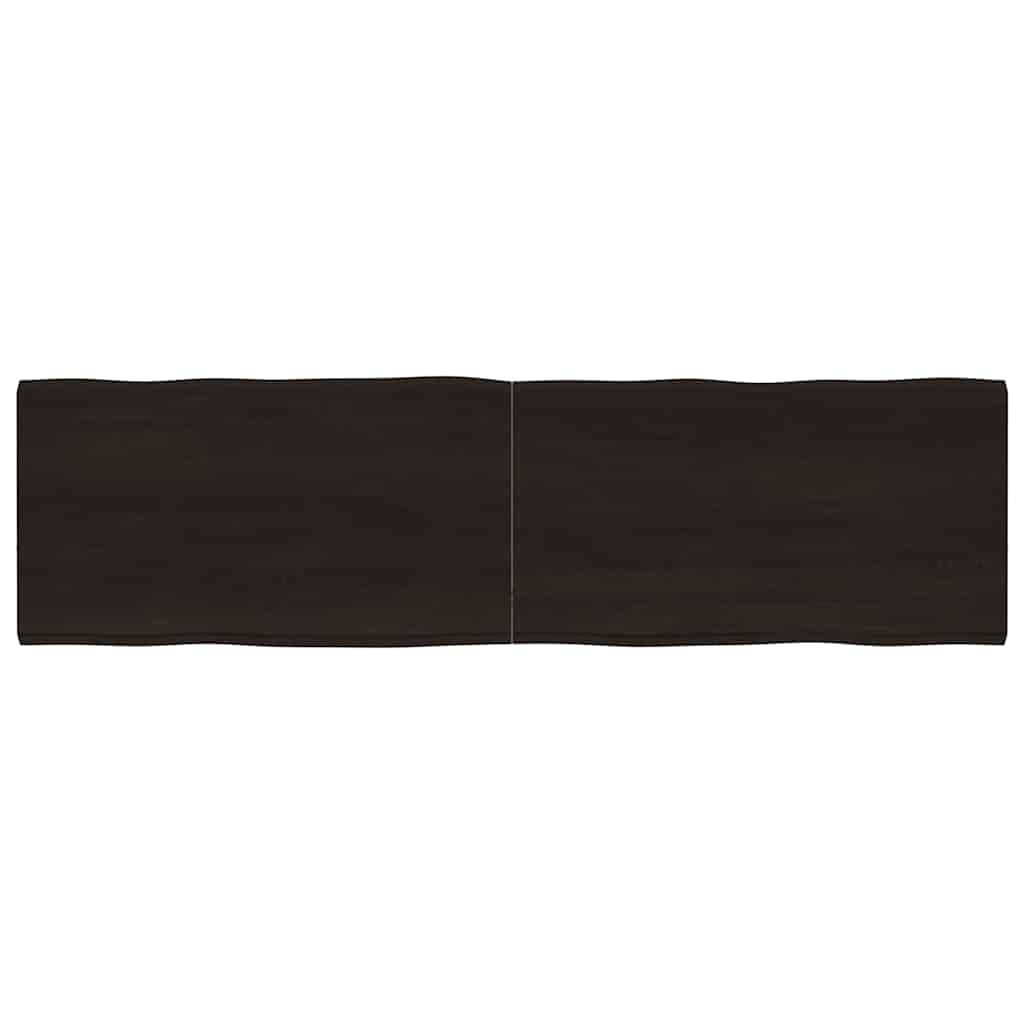 vidaXL Blat, ciemnobrązowy 180x50x(2-4)cm drewno z naturalną krawędzią