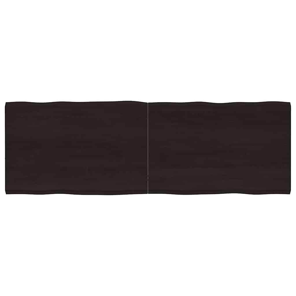 vidaXL Blat, ciemnobrązowy 180x60x(2-4)cm drewno z naturalną krawędzią