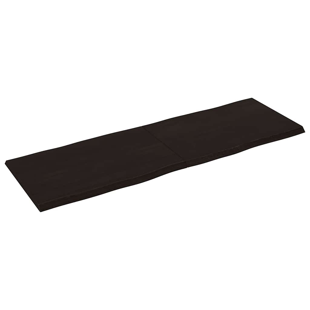 vidaXL Blat, ciemnobrązowy 180x60x(2-4)cm drewno z naturalną krawędzią