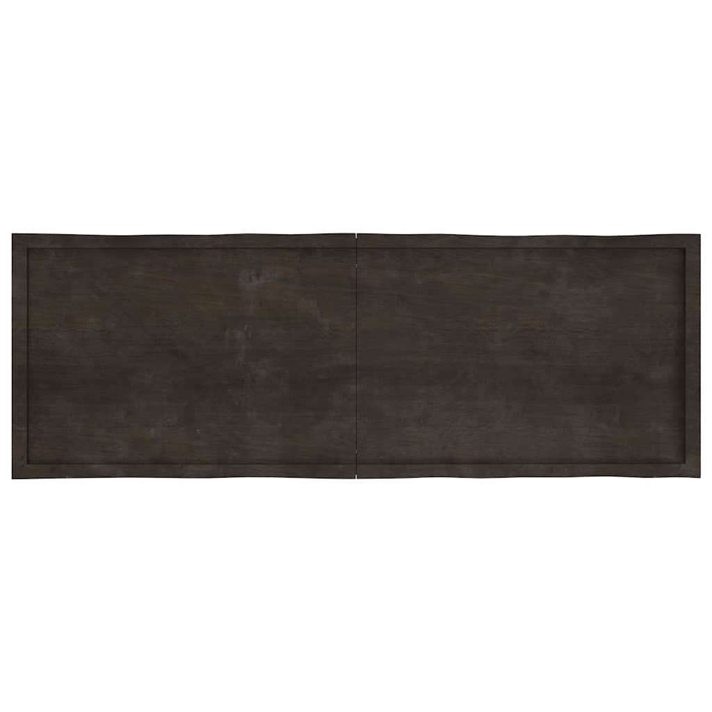 vidaXL Blat, ciemnobrązowy 180x60x(2-4)cm drewno z naturalną krawędzią