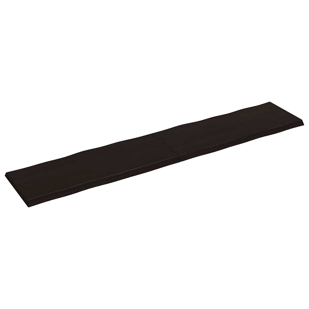 vidaXL Blat, ciemnobrązowy 200x40x(2-4)cm drewno z naturalną krawędzią