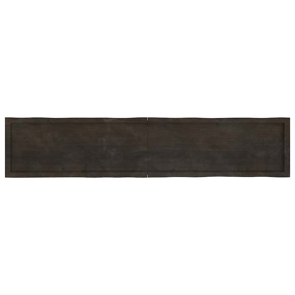 vidaXL Blat, ciemnobrązowy 200x40x(2-4)cm drewno z naturalną krawędzią